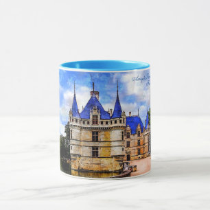 Caneca Castle Azay le Rideau, Loire Valley, França. Poste