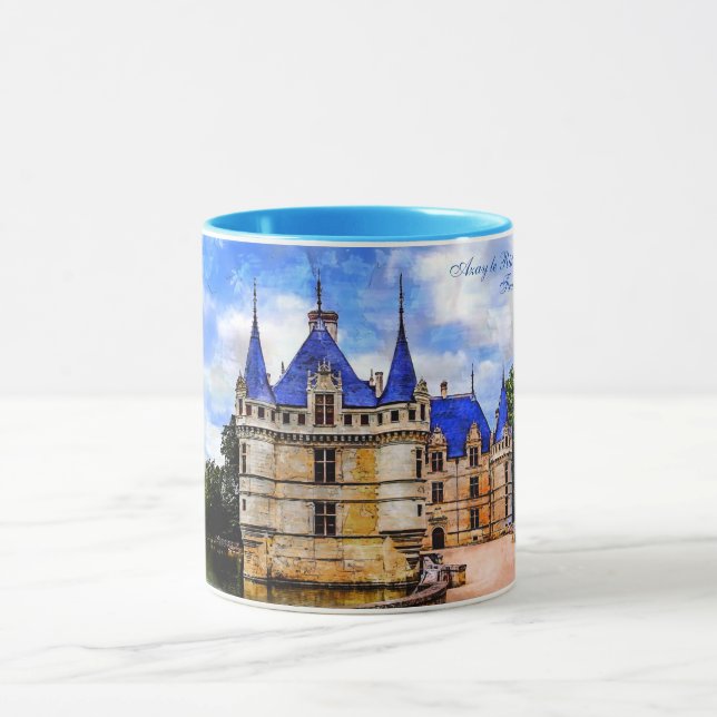 Caneca Castle Azay le Rideau, Loire Valley, França. Poste (Centro)