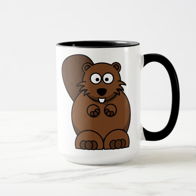 Caneca Castor de desenho animado fofo Animal florestal en (Direita)