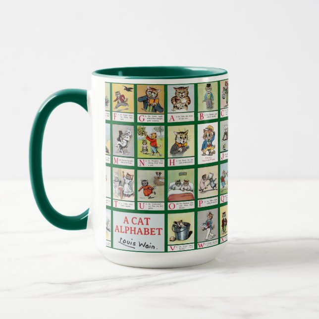 Caneca Cat Alphabet, Louis Wain (Esquerda)