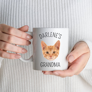 Caneca Cat Avó Café Mug Personalizado Nome do Rosto de Ga