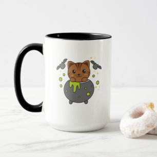Caneca Cat Happy Halloween Cauldron Bat