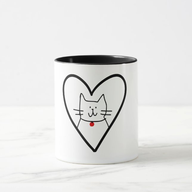 Caneca Cat in Heart Doodle  (Centro)