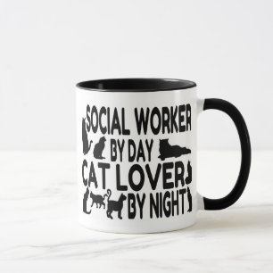 Caneca Cat Lover Social Worker