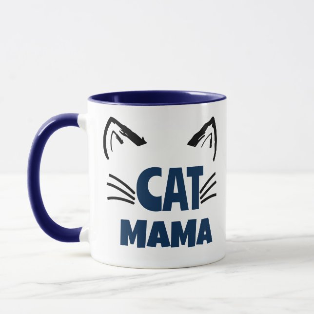 Caneca Cat Mãe, Pet Ama Cat Mama Graphic Mug Design (Esquerda)