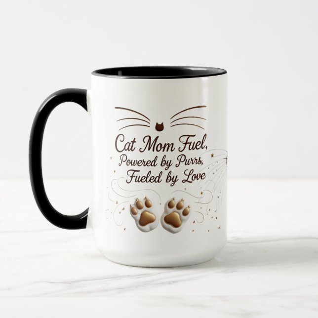 Caneca Cat Mamãe Combustível 15 oz Mug - Patas e Combo Co (Esquerda)