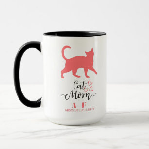 Caneca CAT MOM AF absoluto fluffy com gato rosa