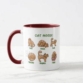 Caneca Cat Moods Pussy Cat Lady Pet Engraçado Cat Mãe