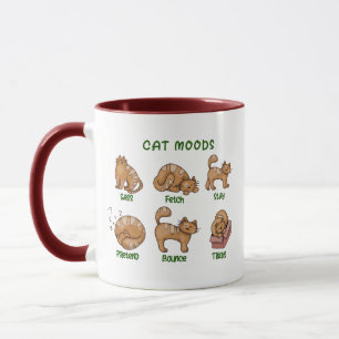 Caneca Cat Moods Pussy Cat Lady Pet Engraçado Cat Mãe