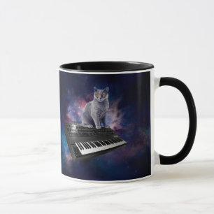 Caneca Cat on sintetizador no espaço