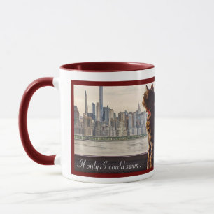 CANECA CAT PENSA NYC SKYLINE CAFFEE MUG