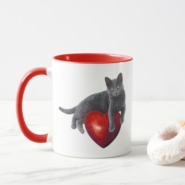 Caneca Cat Red Heart Mug (Com Donut)