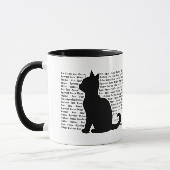 Caneca Cat Silhouette - purrfect design for cat lovers (Esquerda)