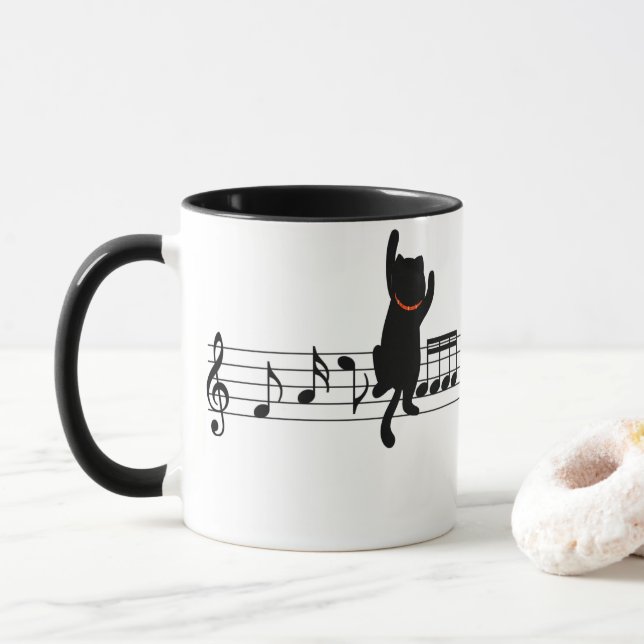 Caneca Cat Subindo Na Música (Com Donut)