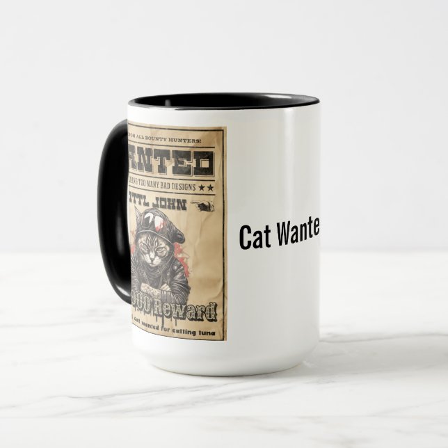 Caneca Cat wanted for eatting tuna tea Mug (Frente Esquerda)
