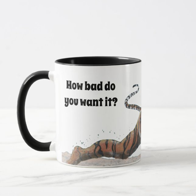 Caneca Cat Warrior Jogando Café de Voleibol de Praia Mug (Esquerda)