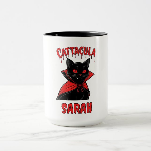 Caneca Catacula Black Vampire Cat Halloween Tri-Blend Shi (Centro)