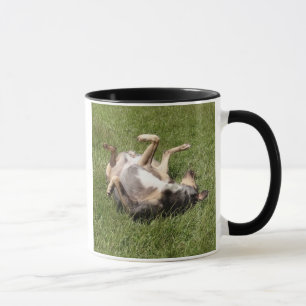 Caneca Catahoula Leopard Dog Rolling in Grass