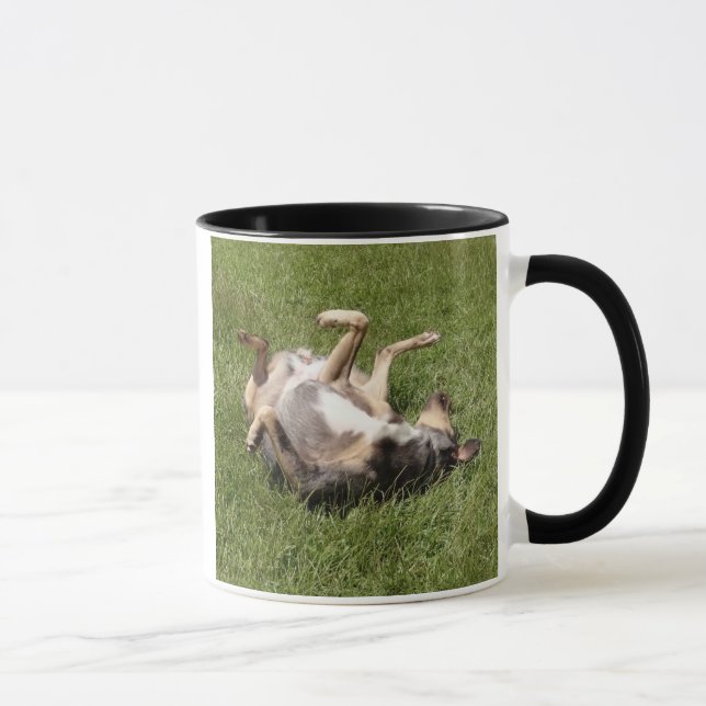 Caneca Catahoula Leopard Dog Rolling in Grass (Direita)