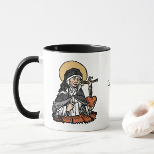 Caneca Catarina de Siena com Coração Crucifixo