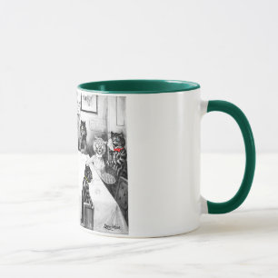 Caneca Catástrofe do Natal dos gatos por Louis Wain