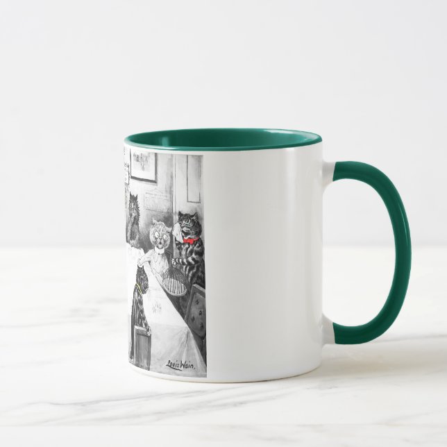 Caneca Catástrofe do Natal dos gatos por Louis Wain (Direita)
