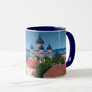 Caneca Catedral e paisagem urbana Estônia