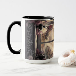 Caneca Catedral Gótica Janela Rosas Roxos