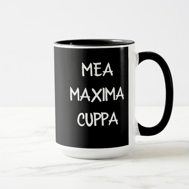 Caneca Católico Latin cómico Mea Cuppa (Direita)