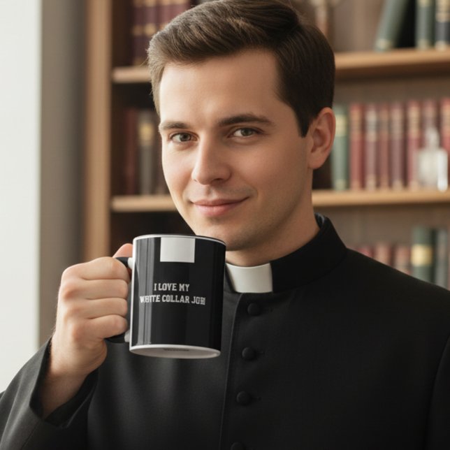 Caneca Católico Padre Negro Colar Clero Mug Religioso (Criador carregado)