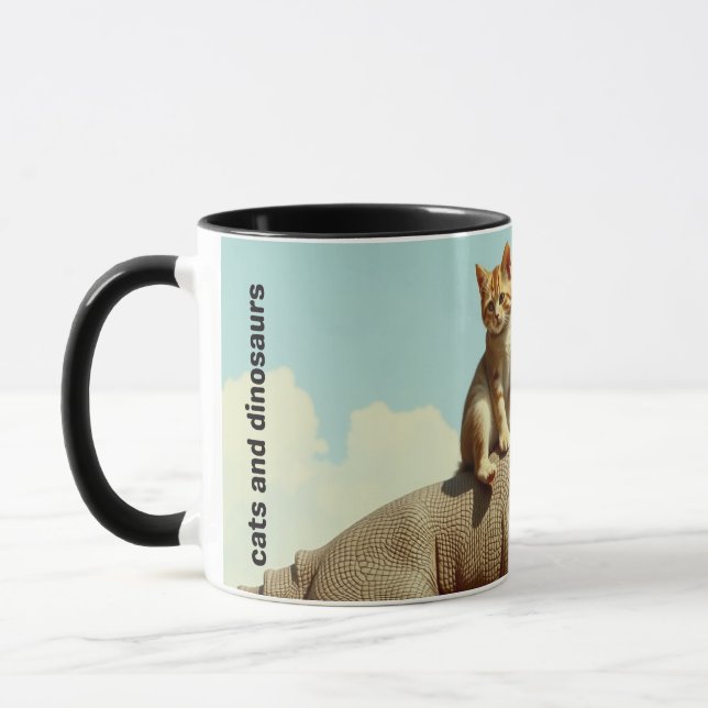 Caneca Cats-a-Tonic Cats e Dinossauros Mug (Esquerda)