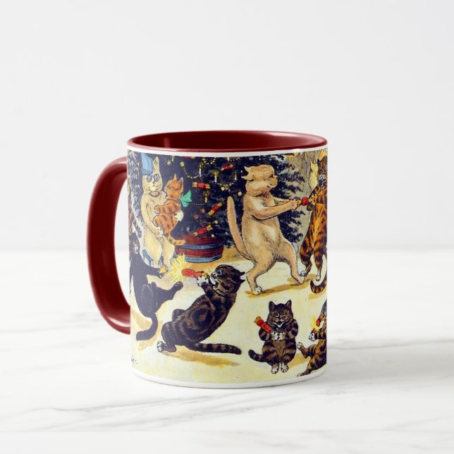 Caneca Cat's Christmas Party, Louis Wain (Frente Esquerda)