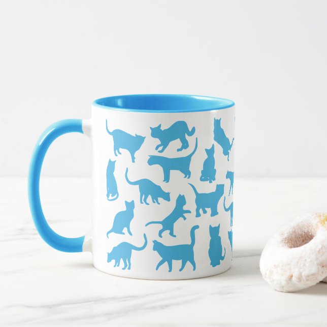 Caneca Cats Color Baby Blue (Com Donut)
