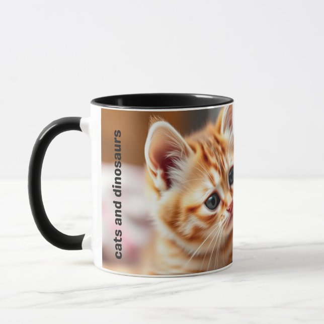 Caneca Cats & Dinossauros Mug por Cats-a-Tonic (Esquerda)