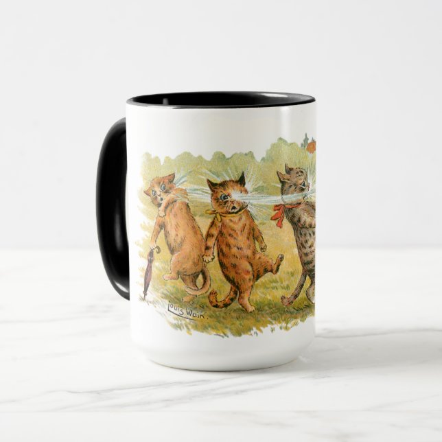 Caneca Cats Louis Wain surpresos (Frente Esquerda)