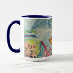 Caneca Cats Scuba Merge Watercolor Mug