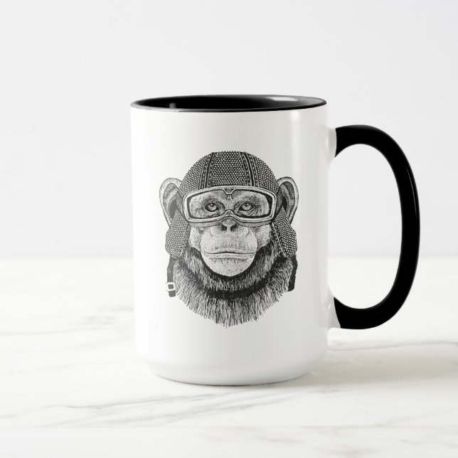 Caneca Cavaleiro da motocicleta do chimpanzé (Direita)