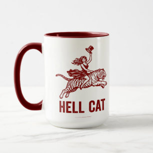 Caneca Cavaleiro de Tigre Vintage Hell Cat Gráfico Retro