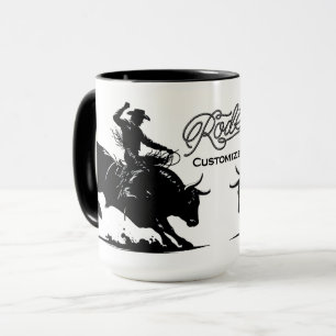 Caneca Cavaleiro de Touro de Rodeio Personalizado