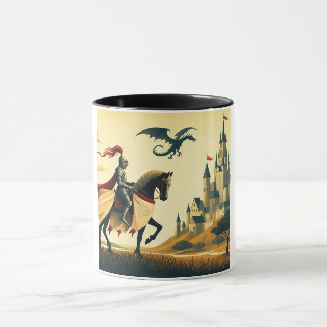 Caneca Cavaleiro Medieval/dragão/fantasia do castelo (Centro)
