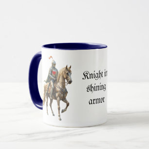 Caneca Cavaleiro Romântico divertido no humor armado bril