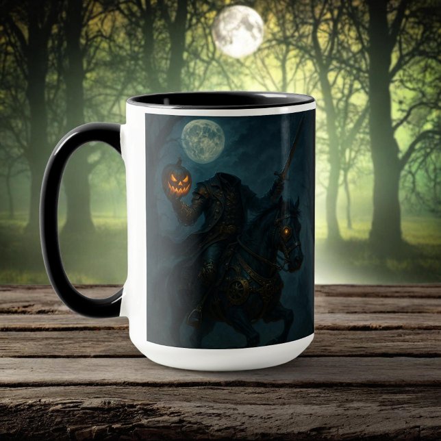 Caneca Cavaleiro Sem Cabeça de Terror Gótico Steampunk (Criador carregado)