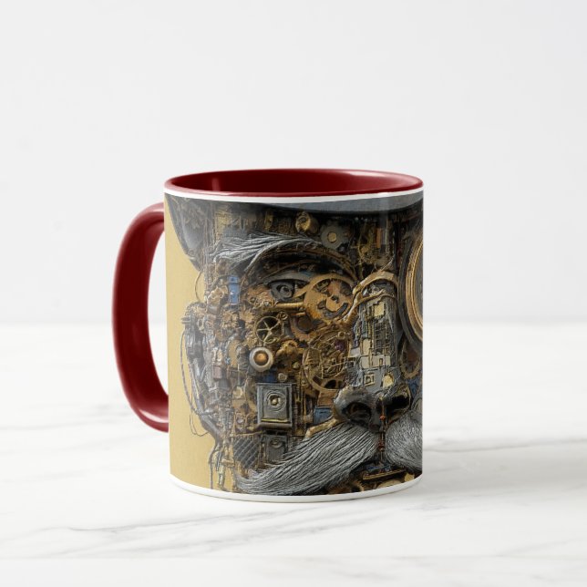 Caneca Cavalheiro Mecânico Steampunk (Frente Esquerda)