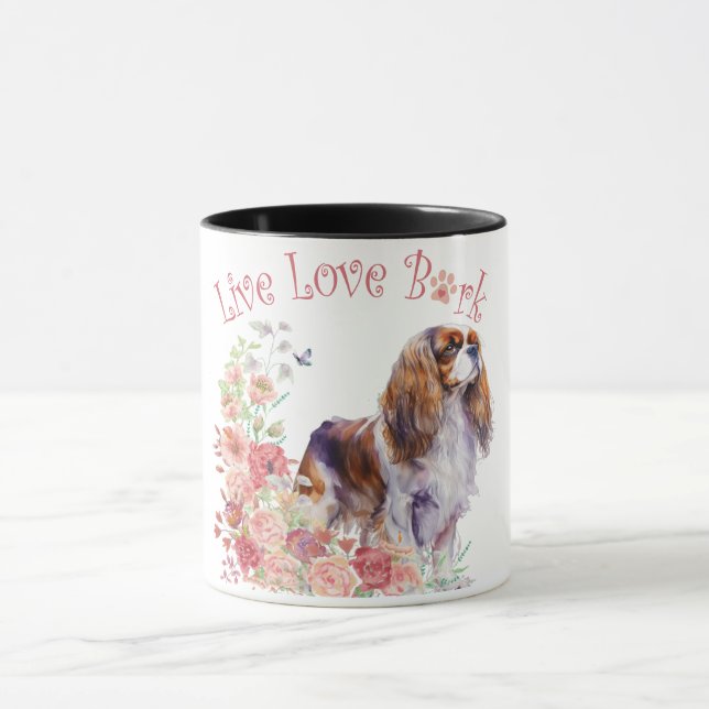 Caneca Cavalier King Charles Spaniel Dog Mãe Floral (Centro)