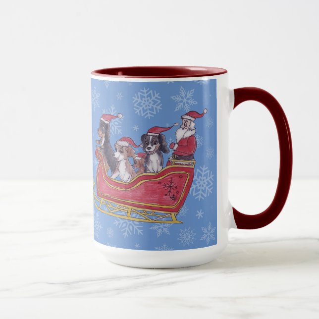 Caneca Cavalier King Charles Spaniel Winter Holiday  (Direita)