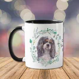 Caneca Cavalier King Charles Spaniel Wreath Coffee Mug