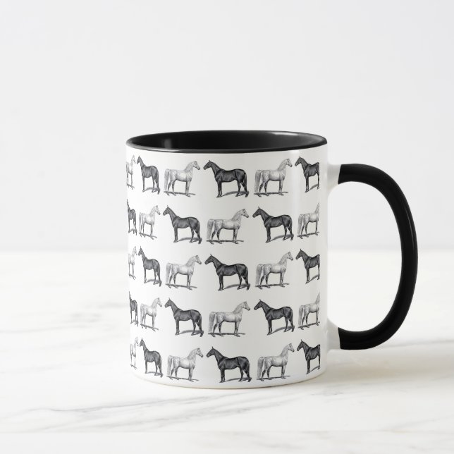 Caneca Cavalo branco/cavalo preto (Direita)