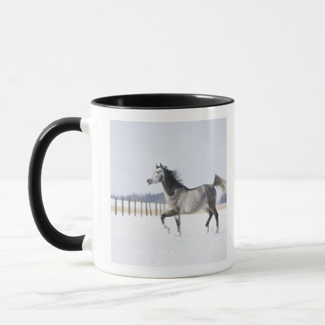Caneca cavalo branco no inverno (Esquerda)