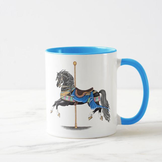Caneca Cavalo Carrossel Negro (Direita)