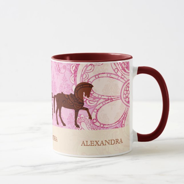 Caneca Cavalo de Casamento e Carruagem - Texto Personaliz (Direita)